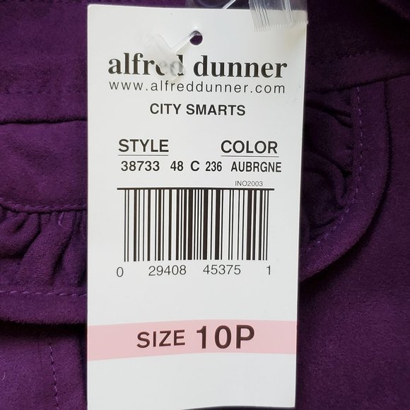 Alfred Dunner Purple City Smarts Brushed Feel Button Front Blazer NWT Size 10P - Picture 12 of 14